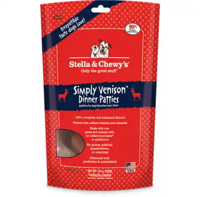 Dinner Patties Simply Venison Blend Grain Free Freeze Dried Raw Dog Food 14-oz