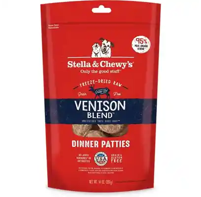 Dinner Patties Simply Venison Blend Grain Free Freeze Dried Raw Dog Food 14-oz