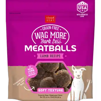 Wag More Bark Less Meatballs Grain-free Lamb Recipe Dog Treats 14-oz
