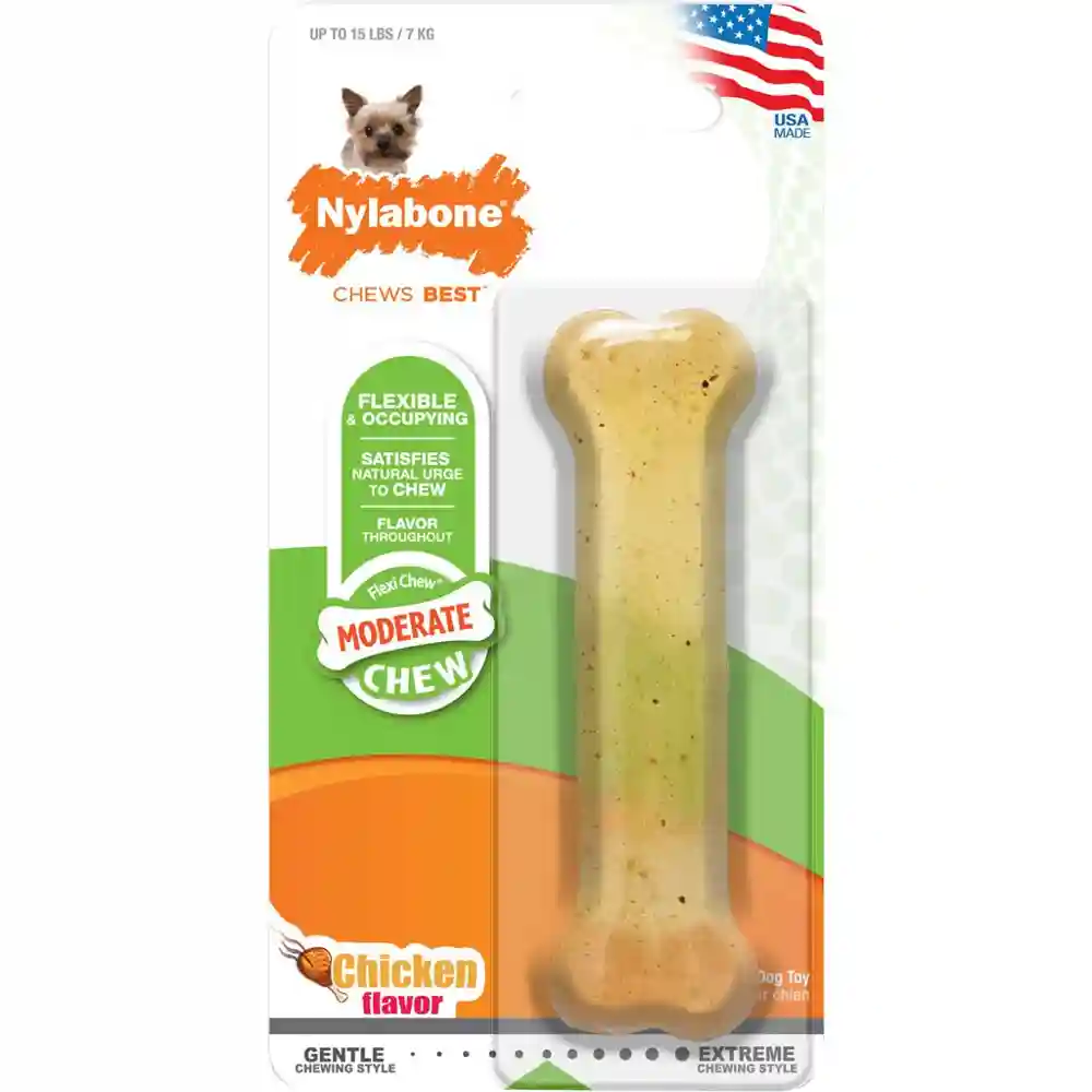 Flexichew Chicken Flavor Bone Dog Toy Petite