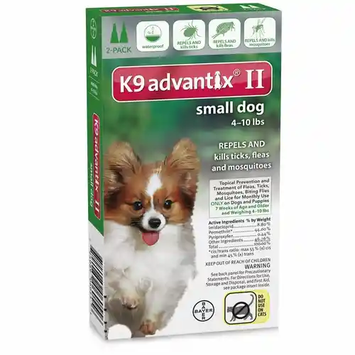 K9 Advantix II Dog Small Green 4-10 Lbs 2pk