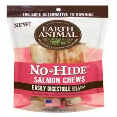 No-hide Easily Digestible Rawhide Alternative Salmon Flavor Dog Chews 4" - 2-pack