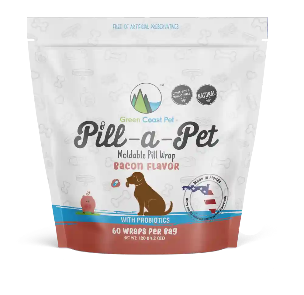 Green Coast Pill-a-pet Moldable Pill Wraps With Probiotics - Bacon Flavor 4.2-oz