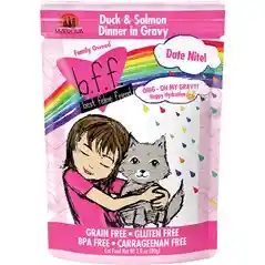 Bff Oh My Gravy Date Nite Grain Free Duck & Salmon In Gravy Wet Cat Food Pouch 2.8-oz