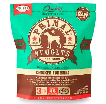 Raw Frozen Canine Chicken Formula Nuggets Dog Food 3-lb
