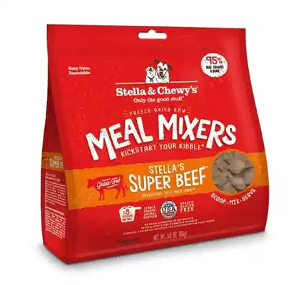 Meal Mixers Freeze Dried Raw Stella's Super Beef Grain Free Dog Food Topper 18-oz