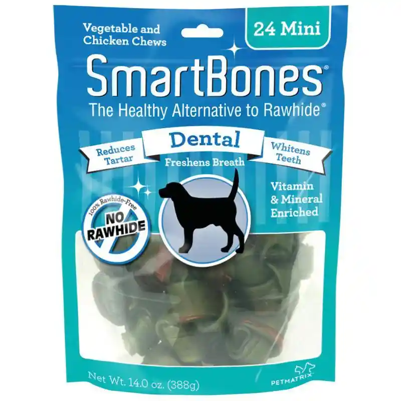 Mini Dental Chew Bones Dog Treats 24-pack