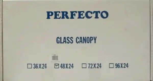 Perfecto Glass Canopy 72"x18"