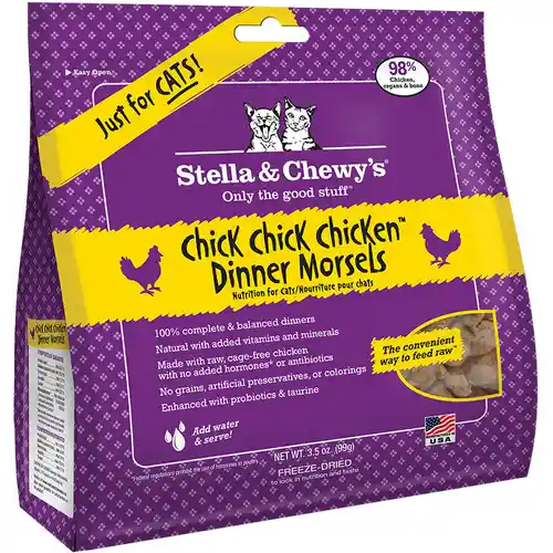 Dinner Morsels Grain Free Chick Chicken Freeze Dried Raw Cat Food 3.5-oz
