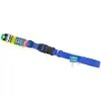 Adjustable Dog Collar With Plastic Buckle, Blue, 3/4" X 14"-20"