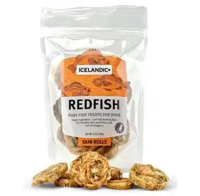 + Redfish Skin Rolls Dog Treats 3-oz