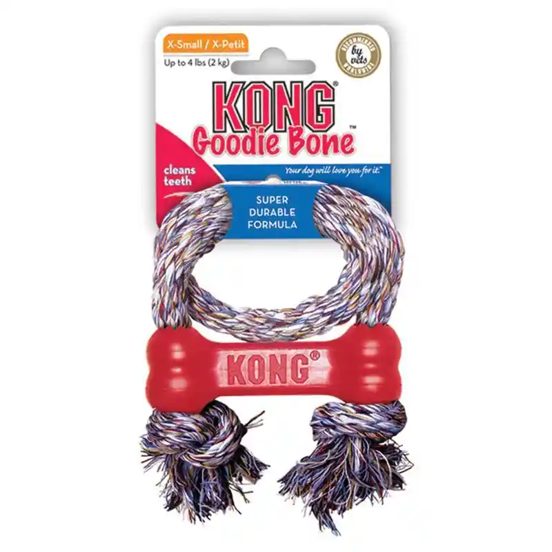 Kong Planet Goodie Bone With Rope X-small
