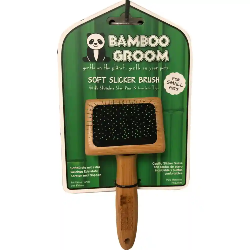 Bamboo Soft Slicker Brush With Comfort Tip Pins