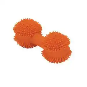 Latex Mini Spiny Dumbbell Dog Toy, Orange, 3.5"
