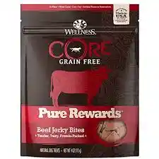 Core Natural Grain Free Pure Rewards Beef Recipe Jerky Bites Dog Treats 4-oz