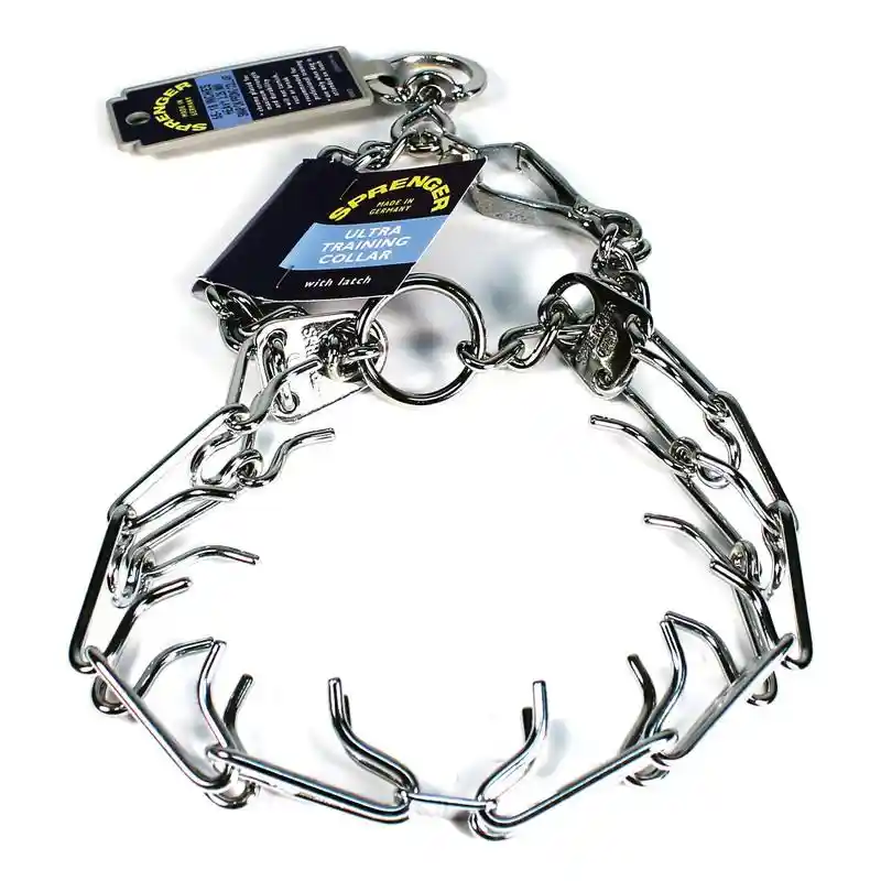 Ultra-plus Prong Dog Training Collar With Latch, Chrome, 3.25mm X 20"