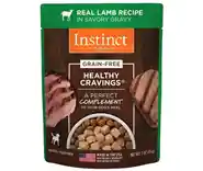 Instinct Healthy Cravings Grain Free Real Lamb Recipe Meal Topper Pouches For Dogs 3-oz