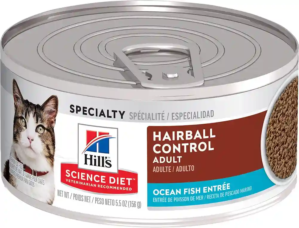 Adult Hairball Control Ocean Fish Entree Canned Cat Food 5.5-oz