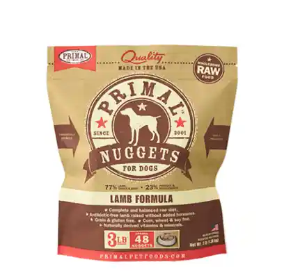 Raw Frozen Canine Lamb Formula Nuggets Dog Food 3-lb