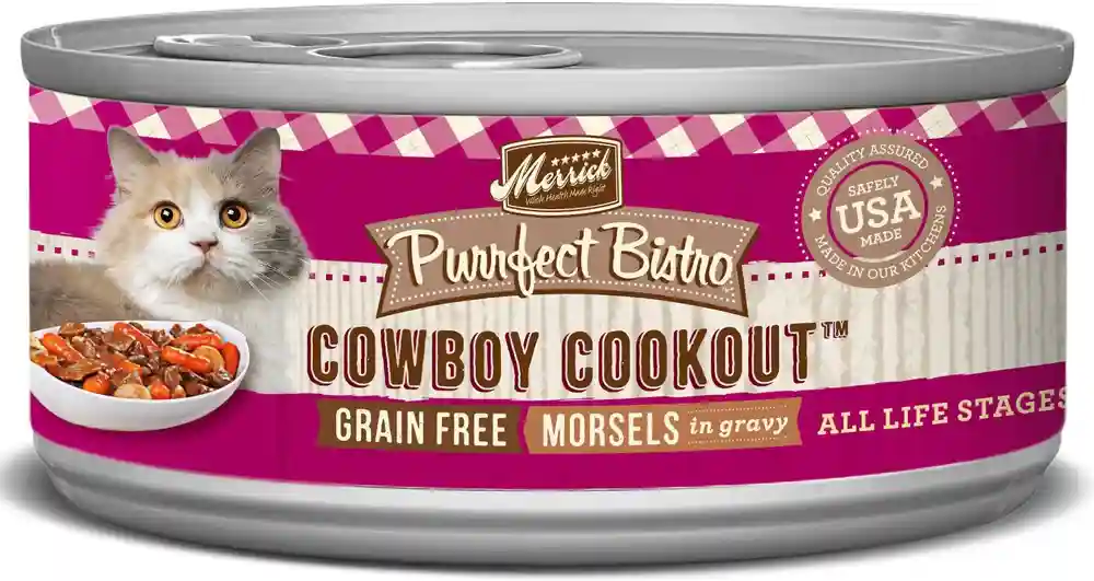 Purrfect Bistro Grain-free Cowboy Cookout Morsels In Gravy Canned Cat Food 3-oz
