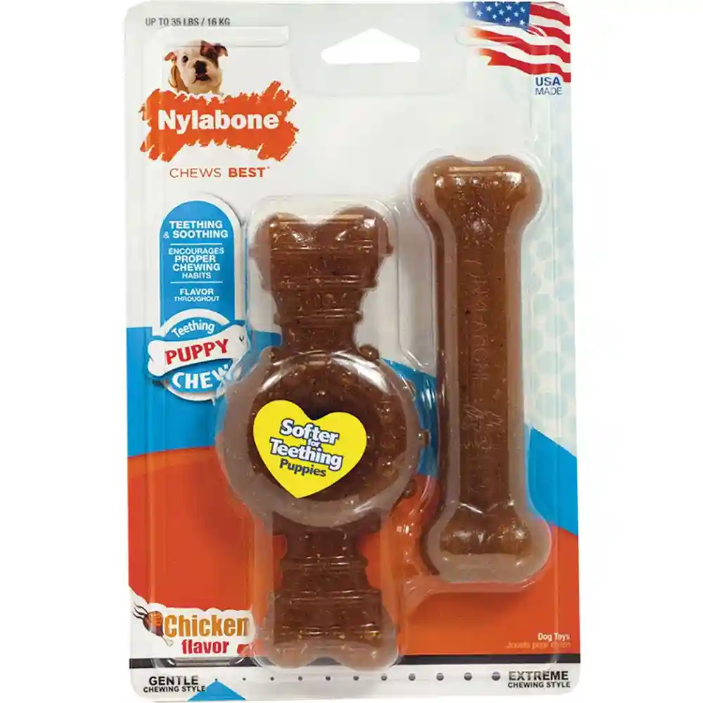 Nylabone Combo Puppy Ring/flexi Combo Wolf