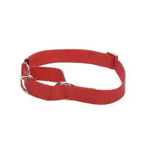 Martingale Adjustable Dog Collar, Red, 5/8" X 10"-14"