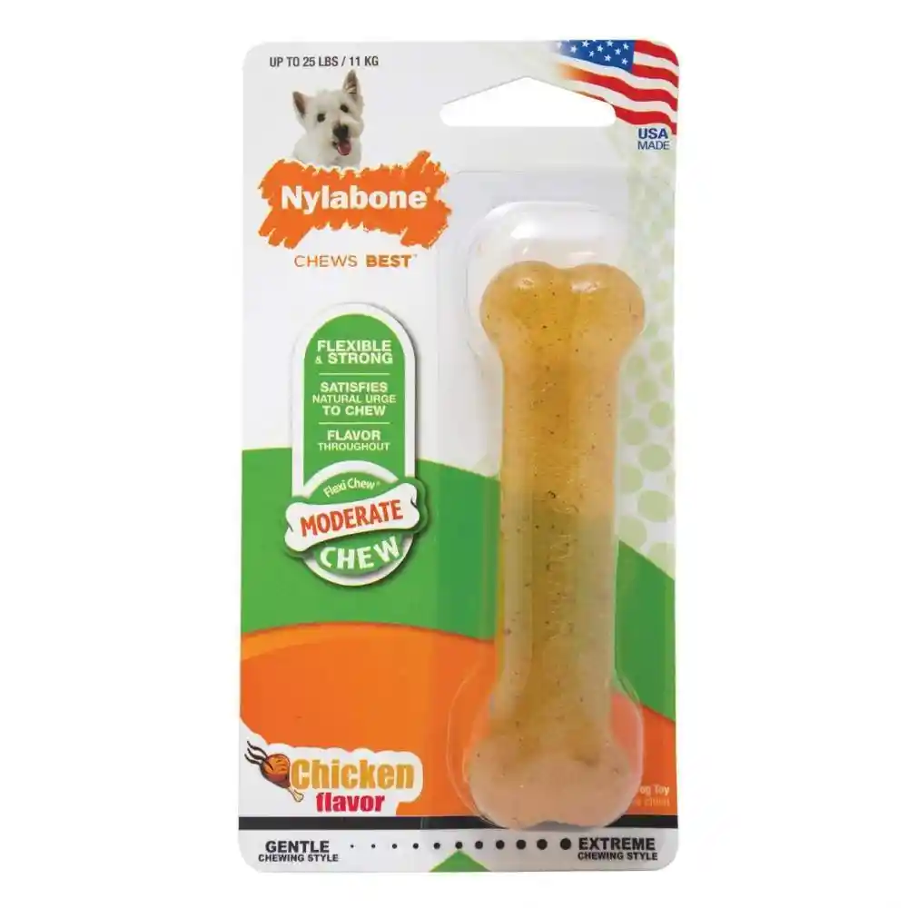 Flexichew Chicken Flavor Bone Dog Toy Regular