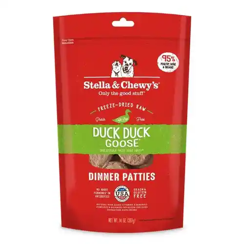 Dinner Patties Duck Goose Grain Free Freeze Dried Raw Dog Food 25-oz