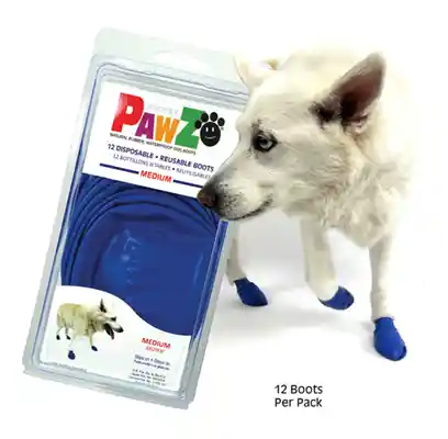 Waterproof Dog Boots, Blue, 12 Count Medium