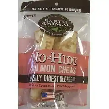 No-hide Easily Digestible Rawhide Alternative Salmon Flavor Dog Chews 4" - 2-pack