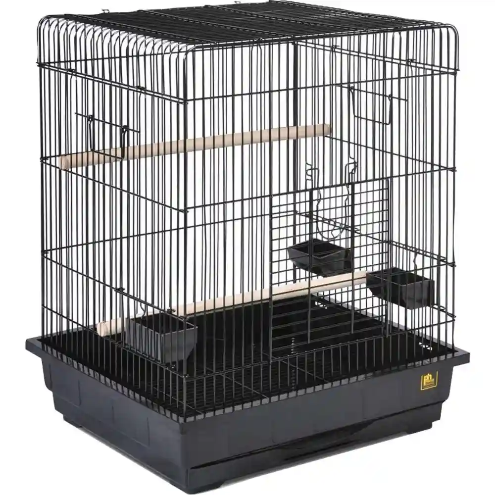 Square Roof Parrot Cage Black Parrot