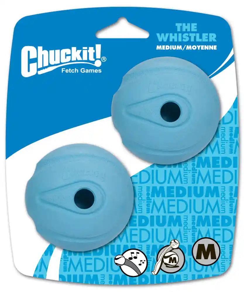 Canine Hardware Whistle Ball 2 Pack Medium