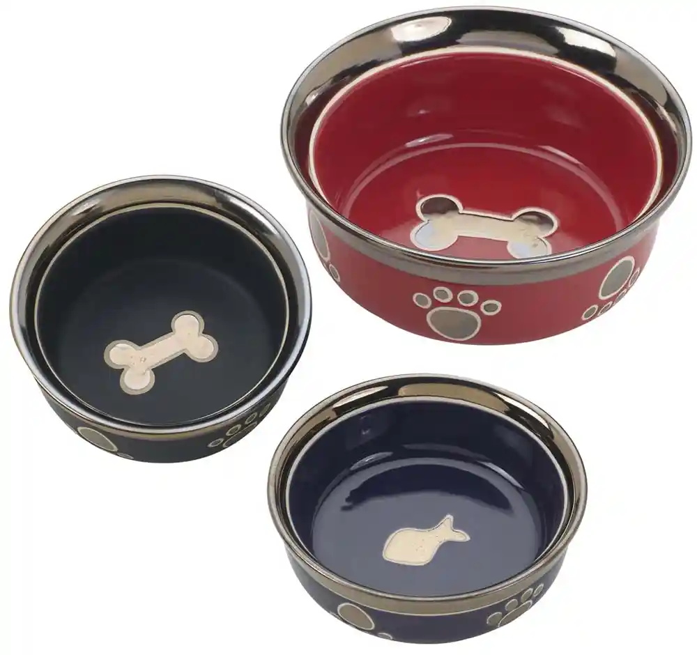 Ritz Copper Rim Dog Dish Purple 7"