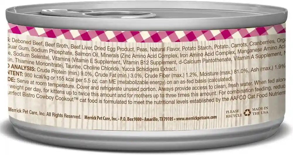 Purrfect Bistro Grain-free Cowboy Cookout Morsels In Gravy Canned Cat Food 3-oz