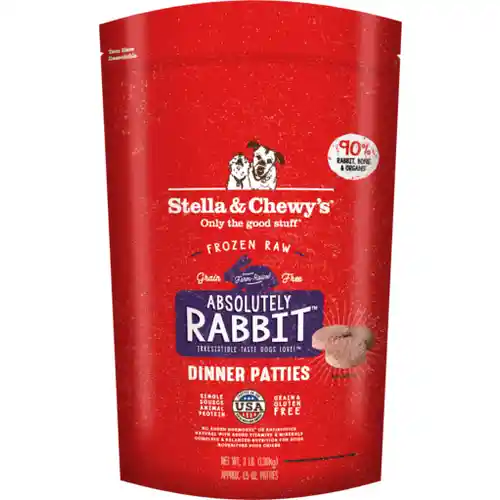 Dinner Patties Absolutely Rabbit Frozen Raw Dog Food 6-lb