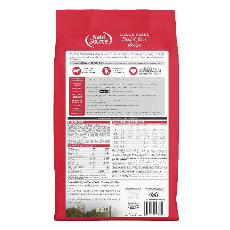 Nutrisource Beef Rice Large Breed Dog 26#