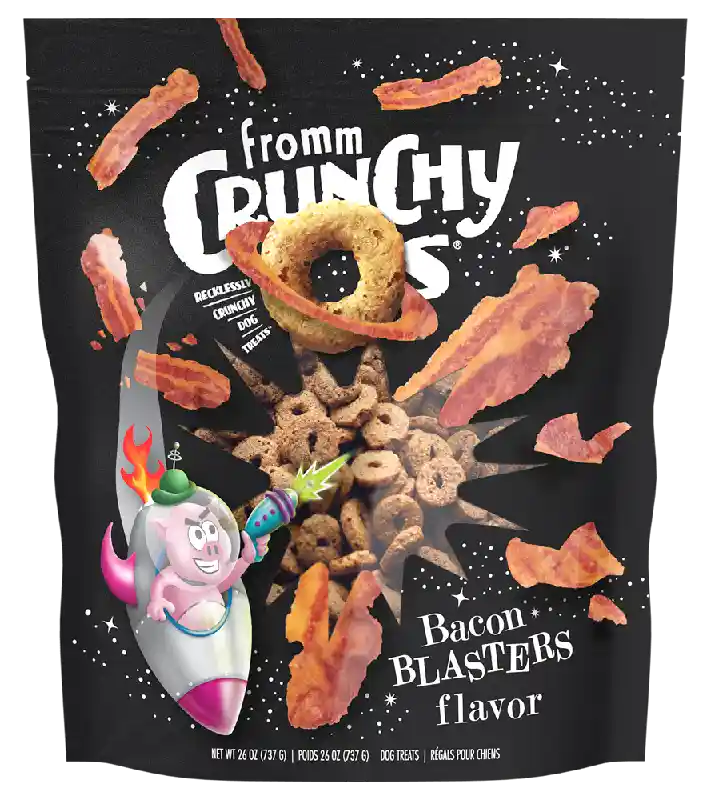 Fromm Dog Crunchy Os Bacon Blasters Treat 26oz 5=cs