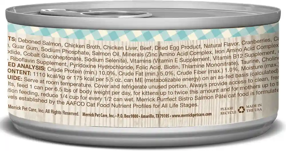 Purrfect Bistro Grain-free Salmon Pate Canned Cat Food 3-oz