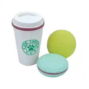Latex Toy Set, Coffee Cup And Two Cookies, 3.5"
