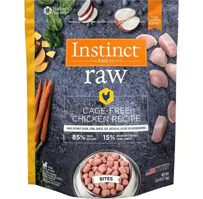 Instinct Frozen Raw Bites Grain-free Cage-free Chicken Recipe Dog Food 6-lb