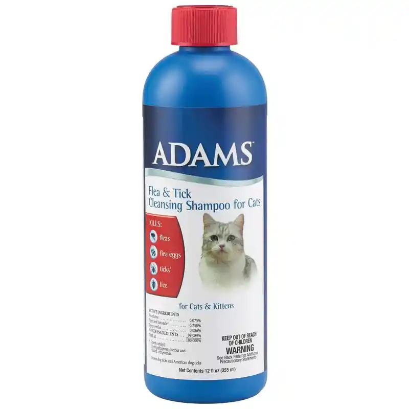 Adams Flea & Tick Cleansing Shampoo With Precor For Cats 12 Oz
