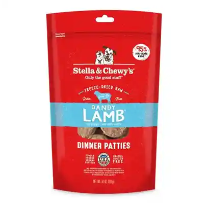 Dinner Patties Dandy Lamb Grain Free Freeze Dried Raw Dog Food 5.5-oz