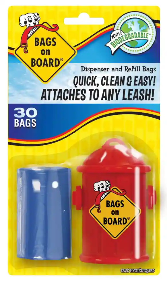 Bag On Board Fire Hydrant Dispenser 30 Bags Red