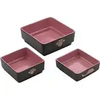 Ethical Four Square Dog Dish Pink 5"