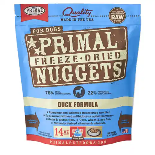 Freeze Dried Nuggets Grain Free Duck Formula Dog Food 14-oz