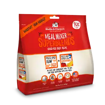 Meal Mixer Superblends Grain Free Grass Fed Beef Recipe Freeze Dried Raw Dog Food Topper 16-oz