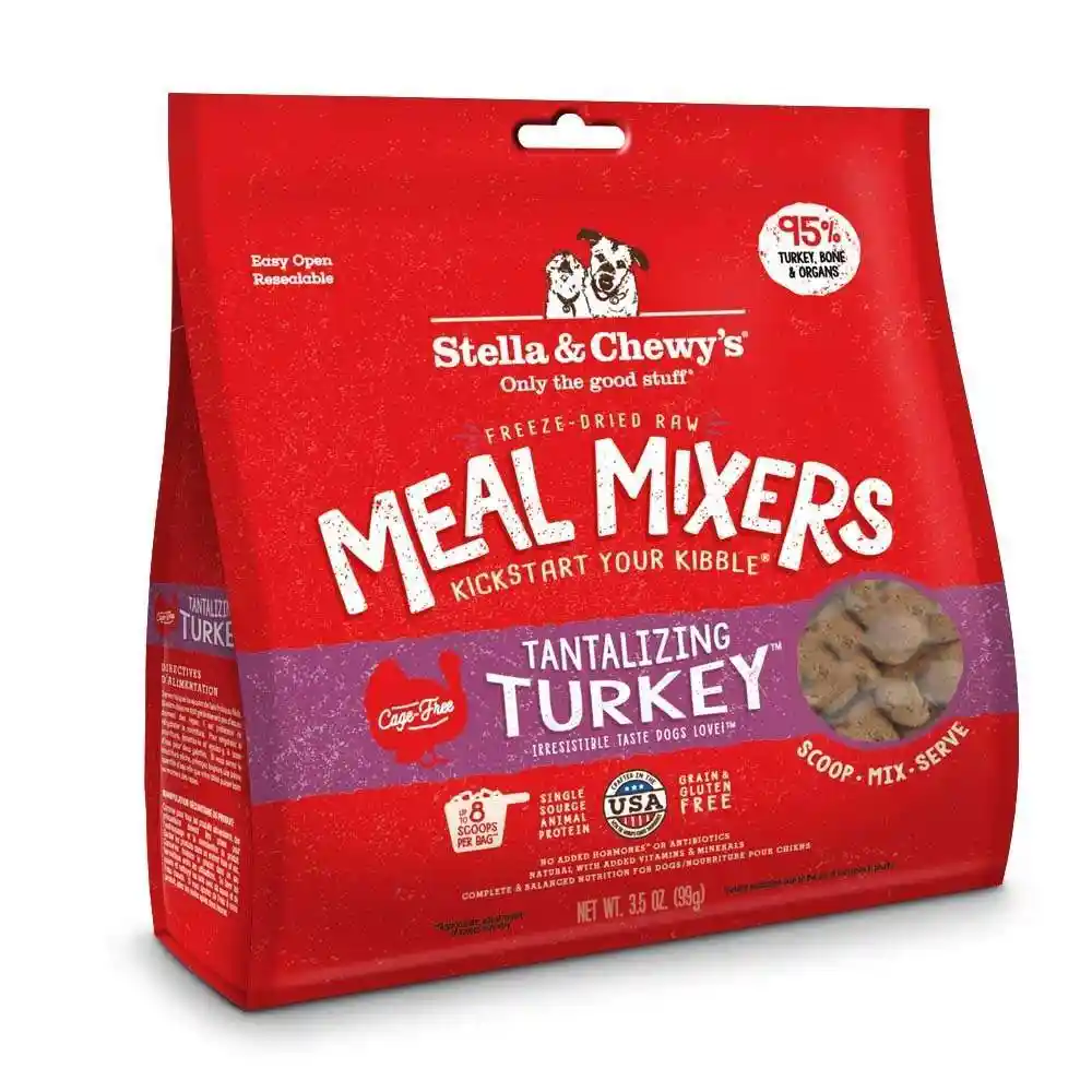 Meal Mixers Freeze Dried Raw Tantalizing Turkey Grain Free Dog Food Topper 8-oz