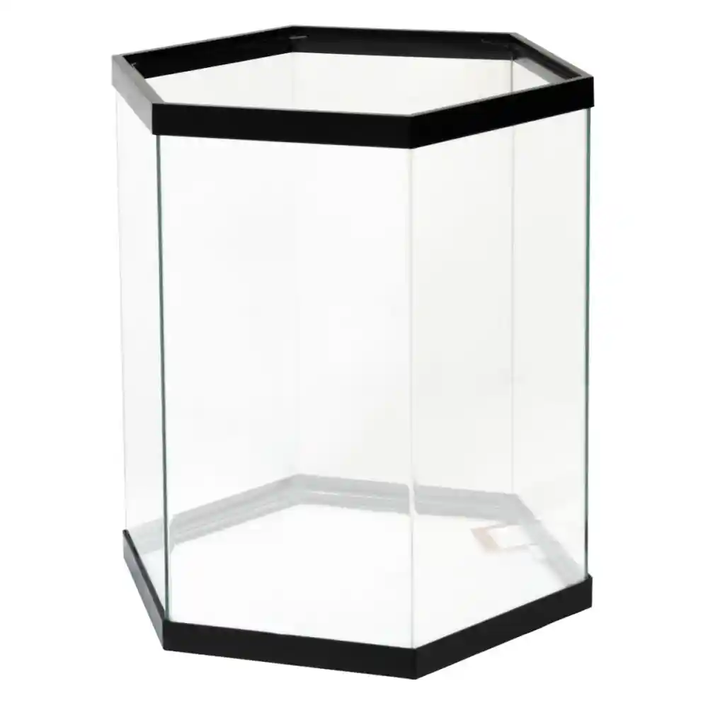 35 Gallon Black Trim Hex Aquarium 23"x20"x24"