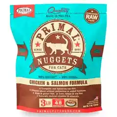 Raw Frozen Feline Chicken & Salmon Formula Nuggets Cat Food 3-lb