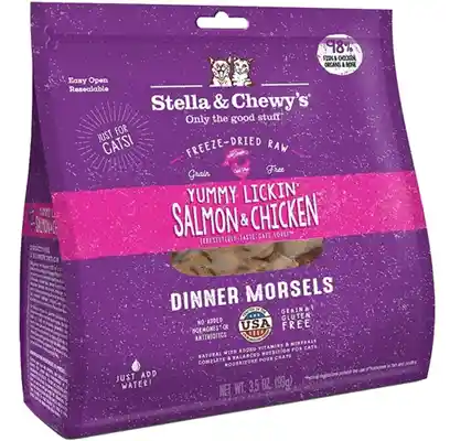 Dinner Morsels Yummy Lickin' Salmon & Chicken Grain Free Freeze Dried Raw Cat Food 3.5-oz